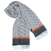 FLORAL INDIGO SILK MEN SCARF